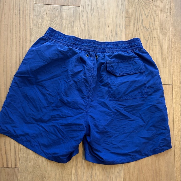 Polo Ralph Lauren Blue Swim Trunks with Red Pony Logo - Picture 3 of 4